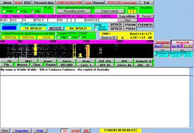 Captura ecran: BPSK31 sub Multipsk 2.2